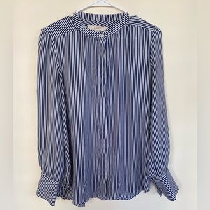 LOFT blue/white button down top size M